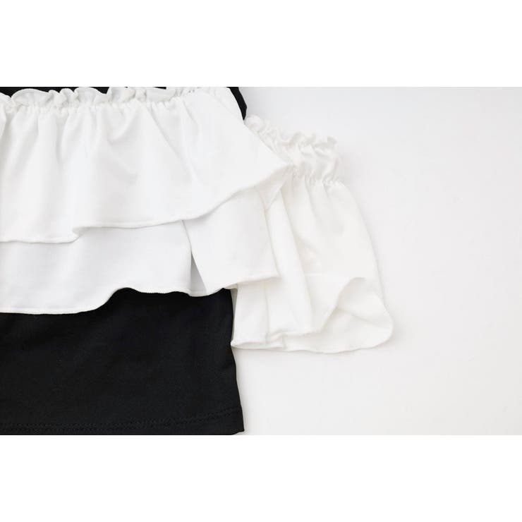 【セパレート2点セット】オープンショルダードッキングフリルトップス＋フリルフレア… | URBAN CHERRY | 詳細画像24 