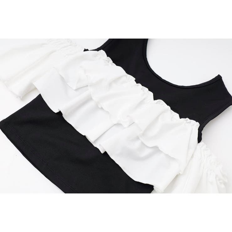 【セパレート2点セット】オープンショルダードッキングフリルトップス＋フリルフレア… | URBAN CHERRY | 詳細画像26 