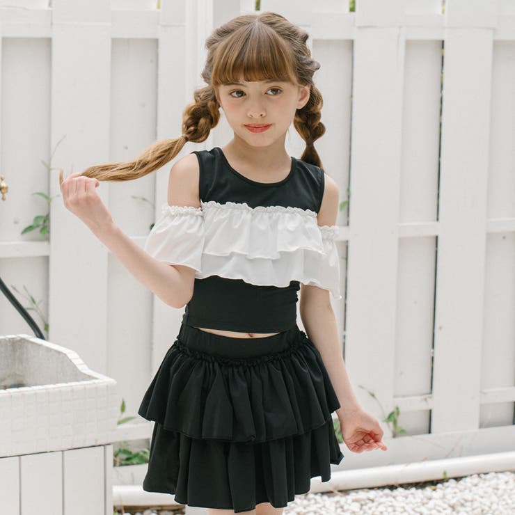 【セパレート2点セット】オープンショルダードッキングフリルトップス＋フリルフレア… | URBAN CHERRY | 詳細画像8 
