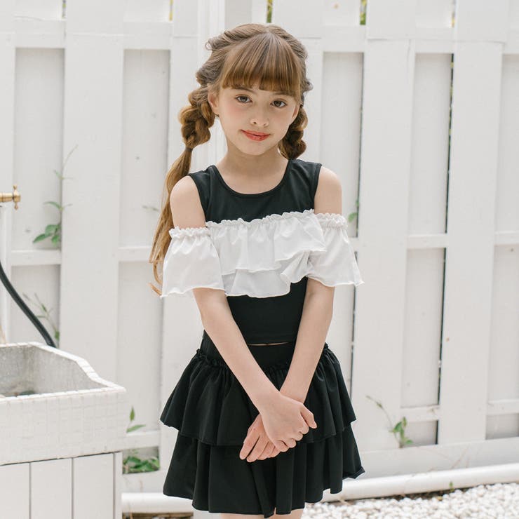 【セパレート2点セット】オープンショルダードッキングフリルトップス＋フリルフレア… | URBAN CHERRY | 詳細画像9 