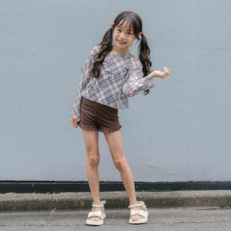 【セパレート3点セット】チェックシアートップス＋ギャザーキャミトップス＋フリルパ… | URBAN CHERRY | 詳細画像27 