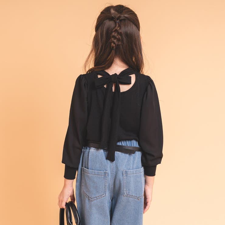 【伸縮性・保温性バツグン】シフォンドッキングバックリボンリブトップス | URBAN CHERRY | 詳細画像10 