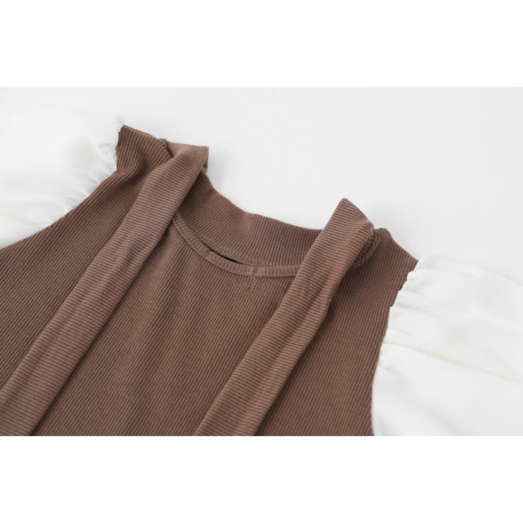 【伸縮性・保温性バツグン】シフォンドッキングバックリボンリブトップス | URBAN CHERRY | 詳細画像23 