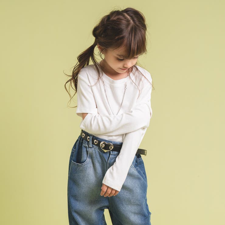 ネックレスチャーム付きカットデザインTシャツ[品番