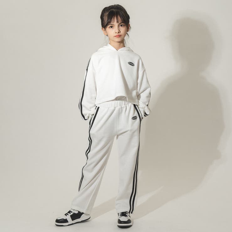 U.TRACK】ワンポイントサイドラインクロップドフーディ[品番