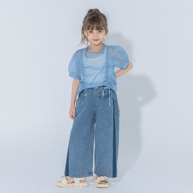 フロントギャザーデザインシアートップス[品番：VINK0002602