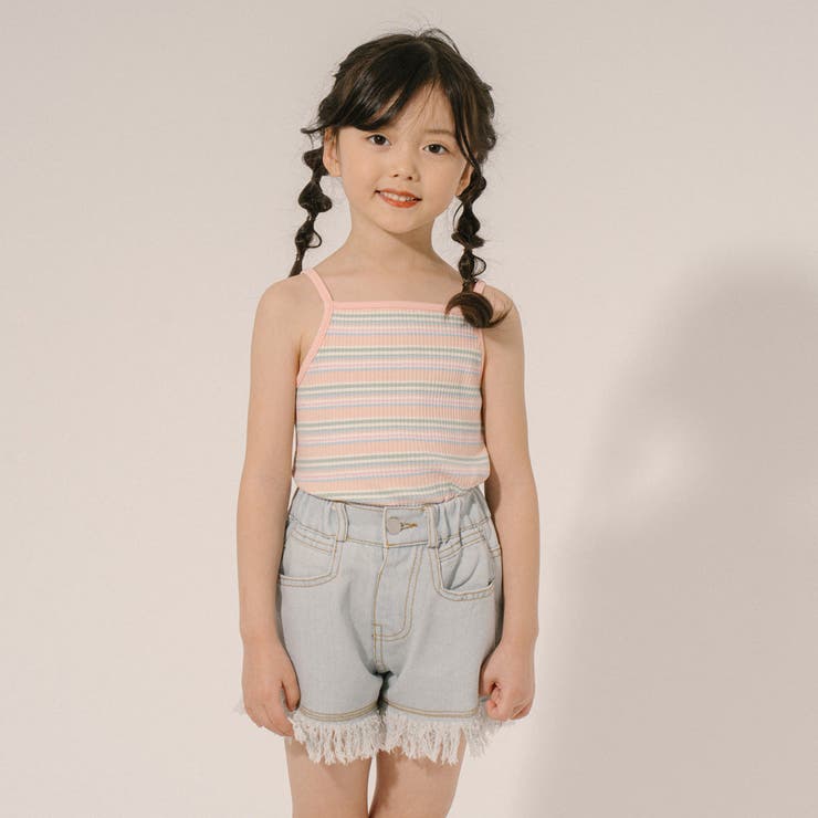 Baby cheer キノコボーダートレーナー&パンツ 紺 モカ茶 120新品 GrinLab ショートパンツ 女の子 ガーリー ドット柄 ボトムス