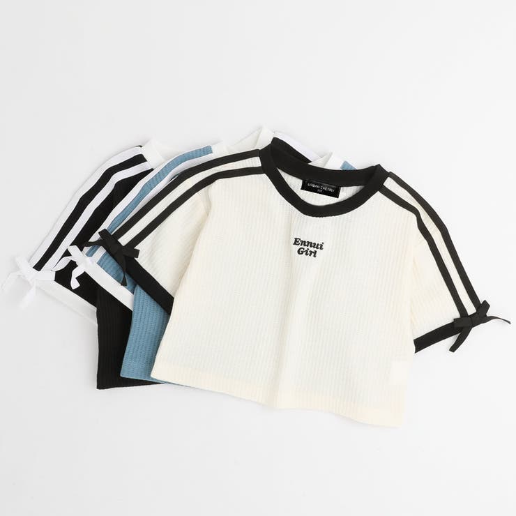 【さらっと触感】ワッフルリボンラインクロップドTシャツ | URBAN CHERRY | 詳細画像3 