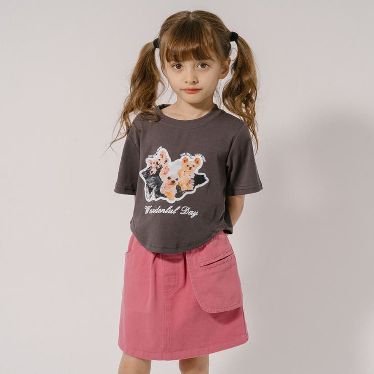 クロップドドッグプリントTシャツ[品番：VINK0002824]｜URBAN