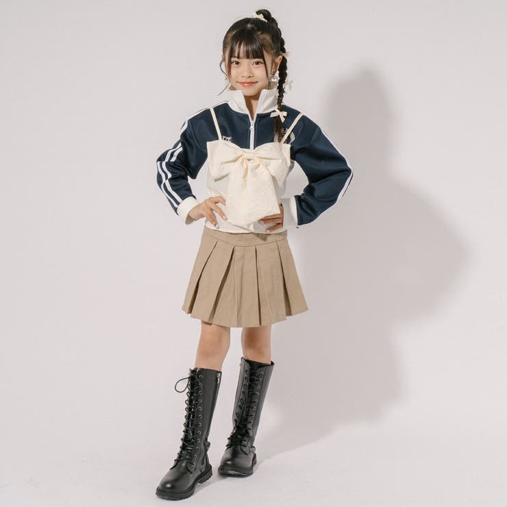 ジャガードリボンビスチェ リボンふくれジャガード】フロントビッグリボンビスチェ[品番