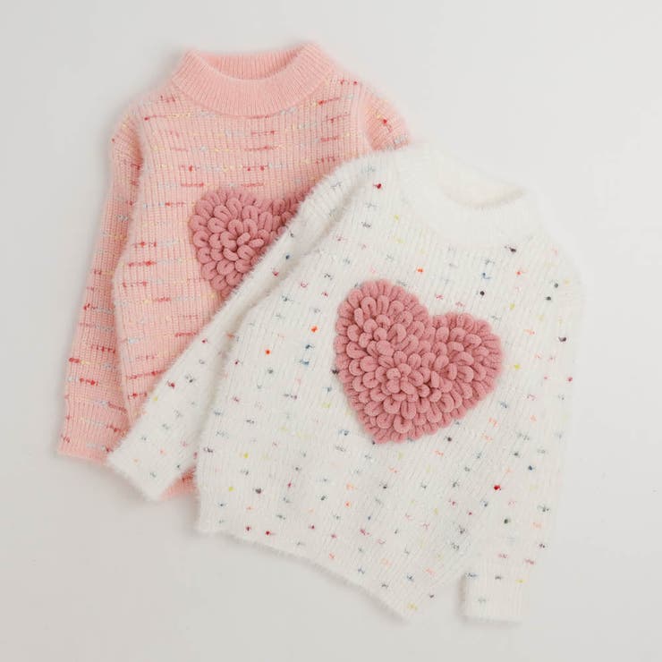 フロントハートデザインミックスニット[品番：VINK0003132]｜URBAN