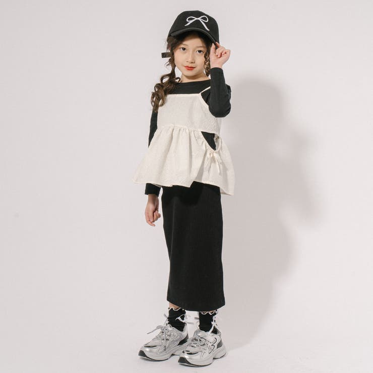 【ふくれジャガード】サイドカットリボンペプラムキャミチュニック | URBAN CHERRY | 詳細画像15 