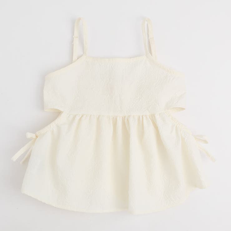 【ふくれジャガード】サイドカットリボンペプラムキャミチュニック | URBAN CHERRY | 詳細画像2 