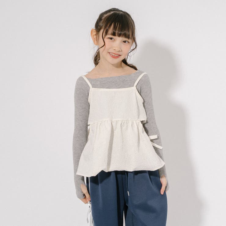 【ふくれジャガード】サイドカットリボンペプラムキャミチュニック | URBAN CHERRY | 詳細画像30 