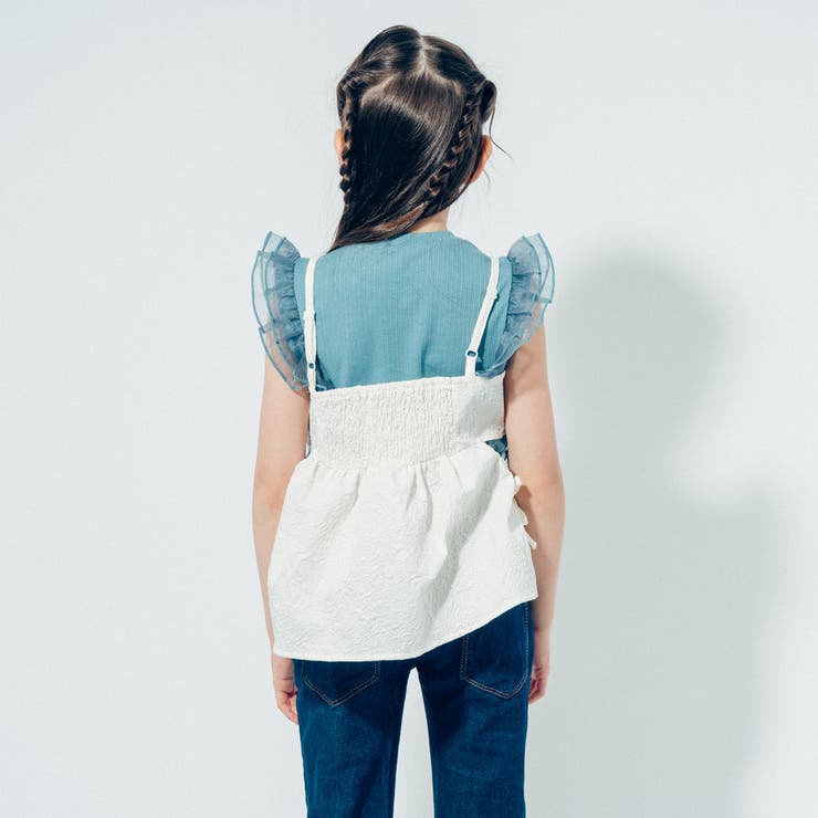 【ふくれジャガード】サイドカットリボンペプラムキャミチュニック | URBAN CHERRY | 詳細画像4 