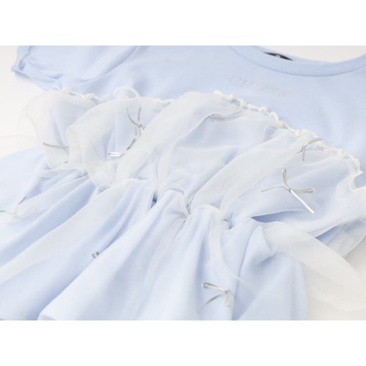 CHIPIE/シピ】リボンチュールドッキングTシャツ[品番