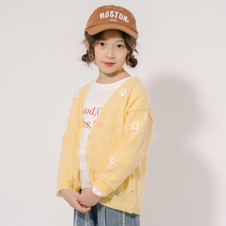 フラワーモチーフニットカーディガン[品番：VINK0003302]｜URBAN