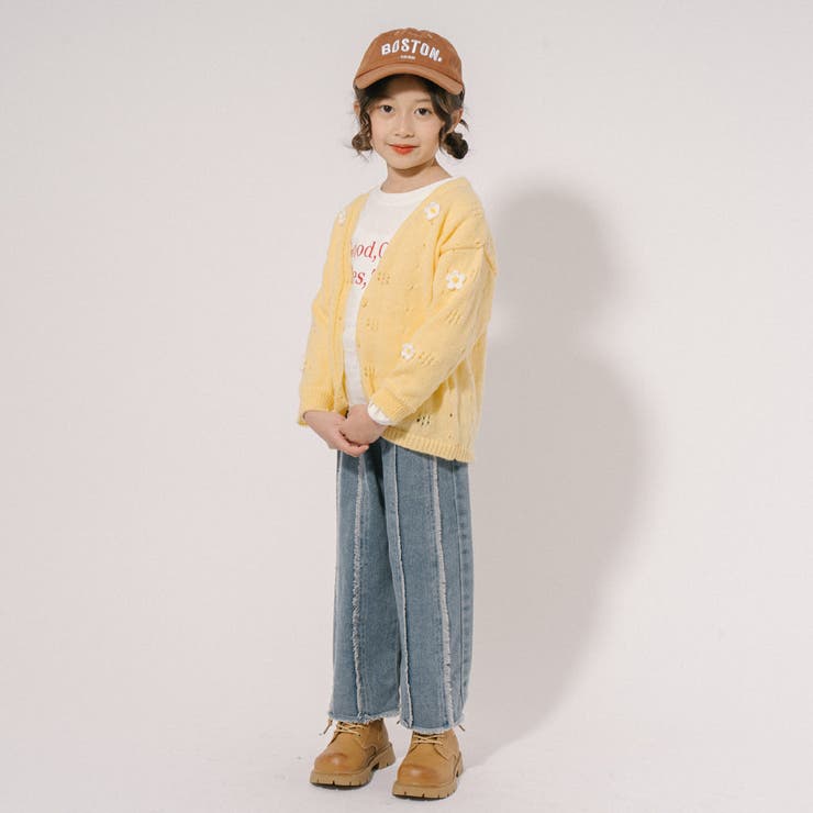 フラワーモチーフニットカーディガン[品番：VINK0003302]｜URBAN