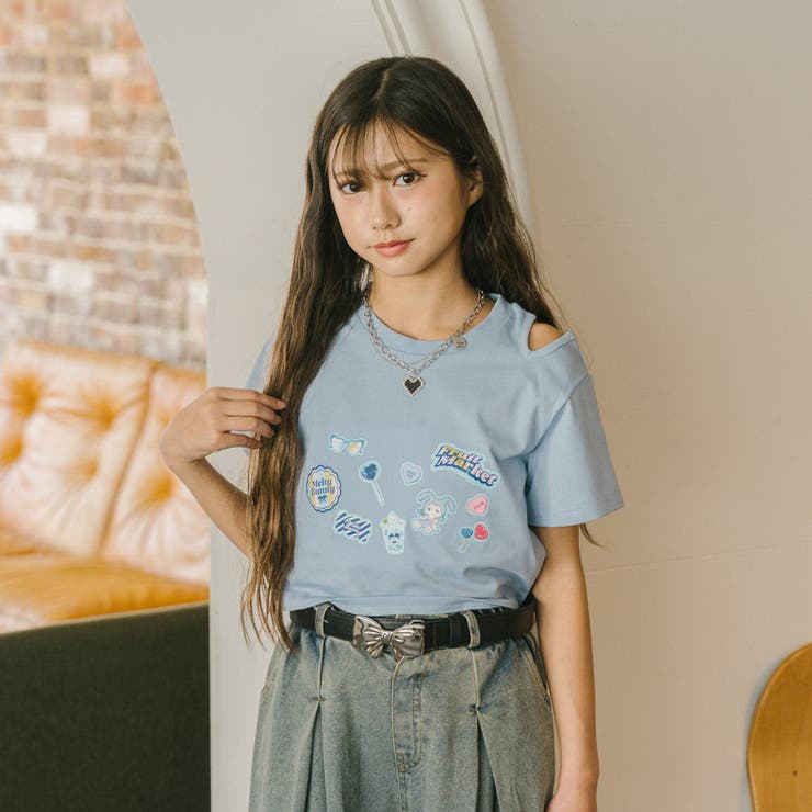 ポッププリントカットデザインネックTシャツ | URBAN CHERRY | 詳細画像16 