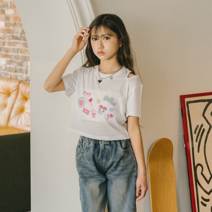 ポッププリントカットデザインネックTシャツ | URBAN CHERRY | 詳細画像3 