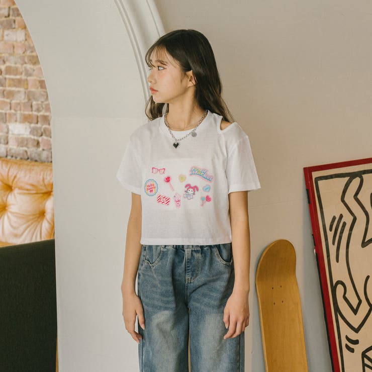 ポッププリントカットデザインネックTシャツ | URBAN CHERRY | 詳細画像38 