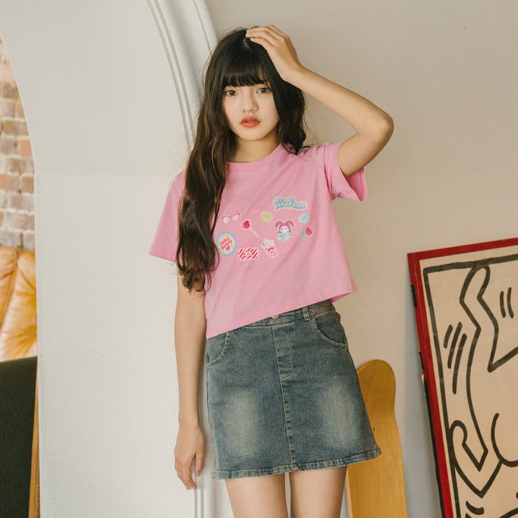 ポッププリントカットデザインネックTシャツ | URBAN CHERRY | 詳細画像4 