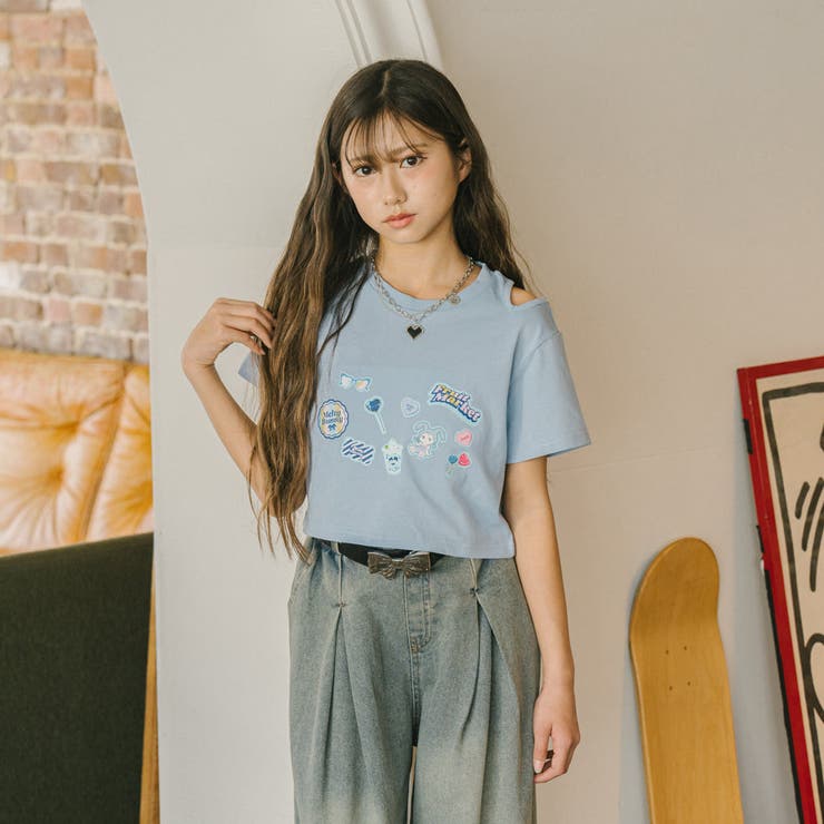 ポッププリントカットデザインネックTシャツ | URBAN CHERRY | 詳細画像44 