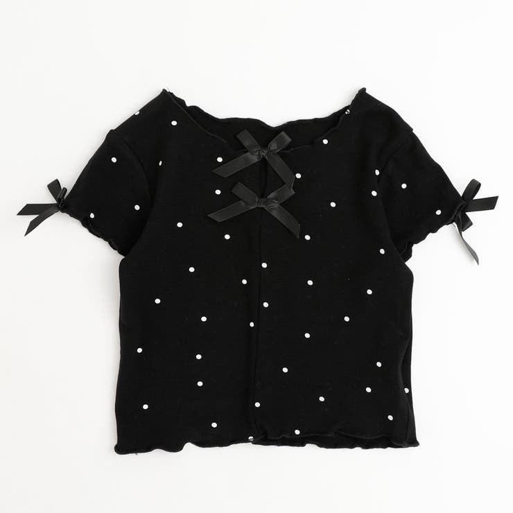 フロントリボンミニドットTシャツ[品番：VINK0003543]｜URBAN