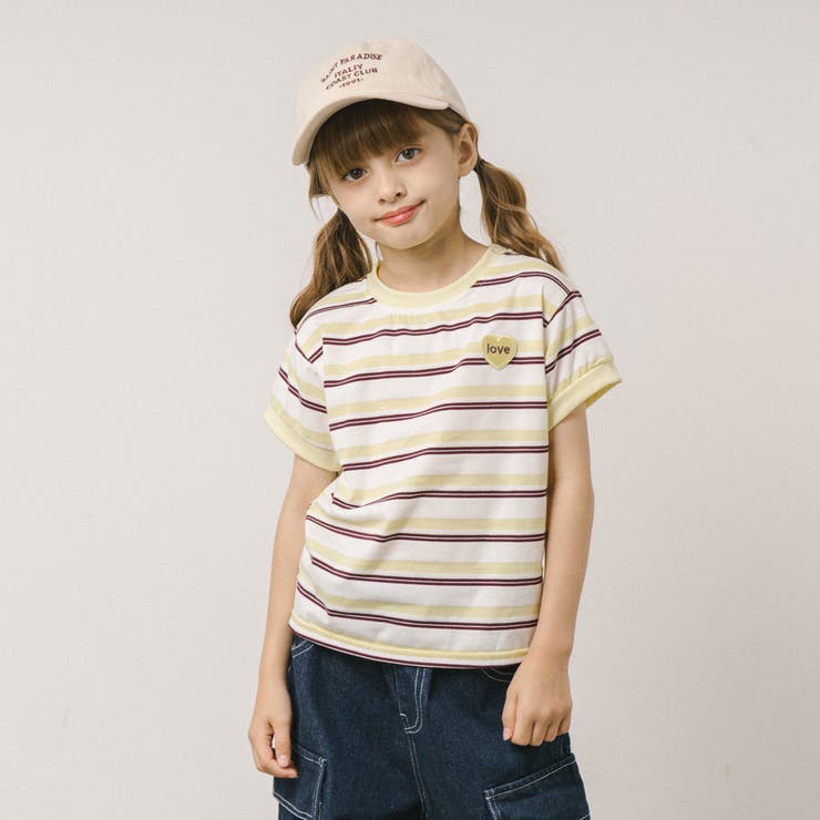 ワンポイントハートロゴマルチボーダーTシャツ | URBAN CHERRY | 詳細画像17 