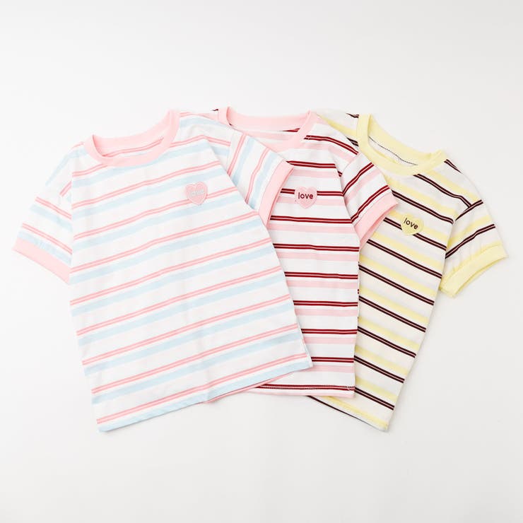 ワンポイントハートロゴマルチボーダーTシャツ | URBAN CHERRY | 詳細画像2 