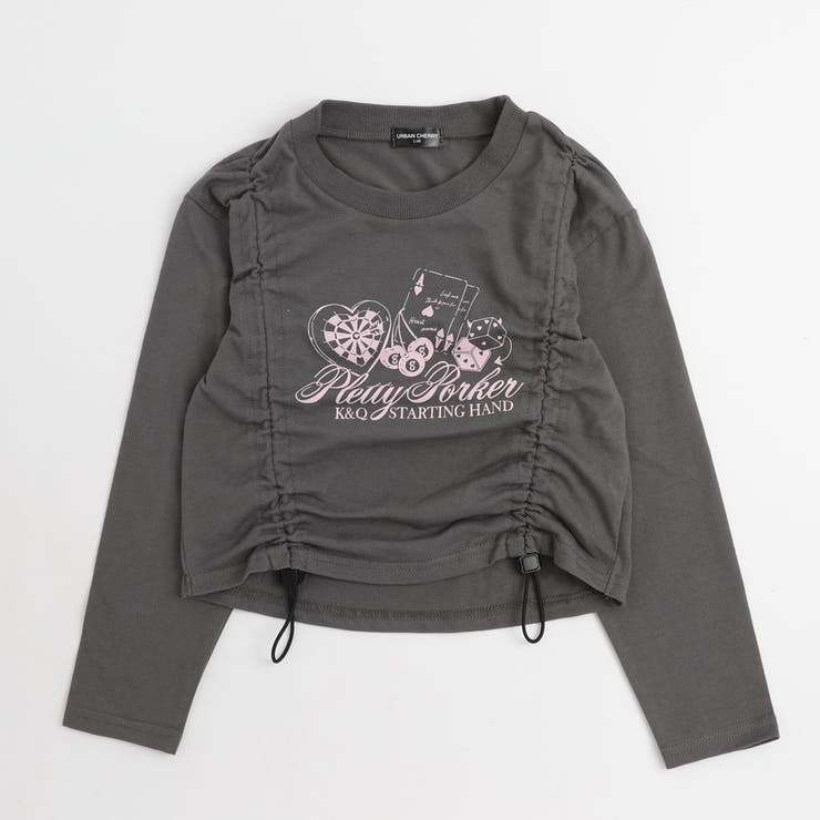 【綿100%】丈が変わる2wayドローストコード付きポーカープリントロンT | URBAN CHERRY | 詳細画像10