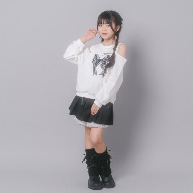 【CHIPIE/シピ】レースリボン刺繍カットショルダートレーナー | URBAN CHERRY | 詳細画像13 