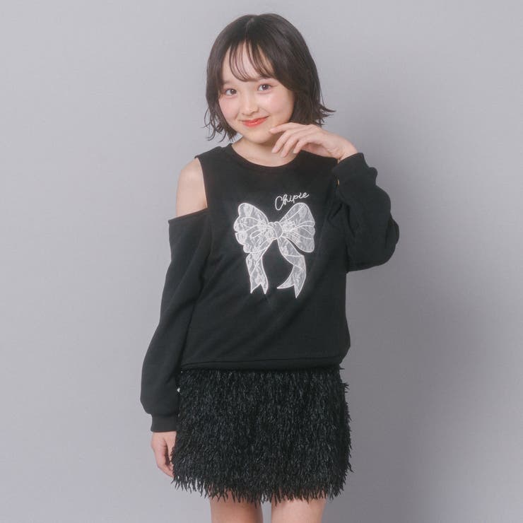 【CHIPIE/シピ】レースリボン刺繍カットショルダートレーナー | URBAN CHERRY | 詳細画像16 