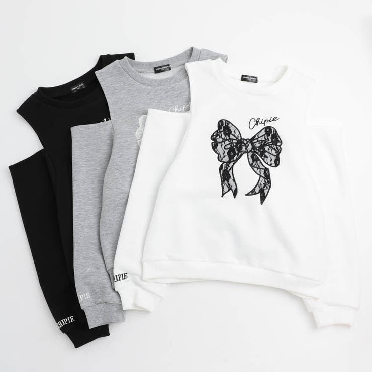 【CHIPIE/シピ】レースリボン刺繍カットショルダートレーナー | URBAN CHERRY | 詳細画像2 