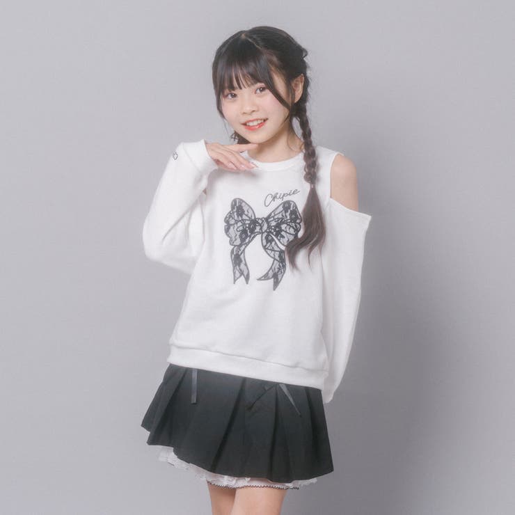 【CHIPIE/シピ】レースリボン刺繍カットショルダートレーナー | URBAN CHERRY | 詳細画像32 