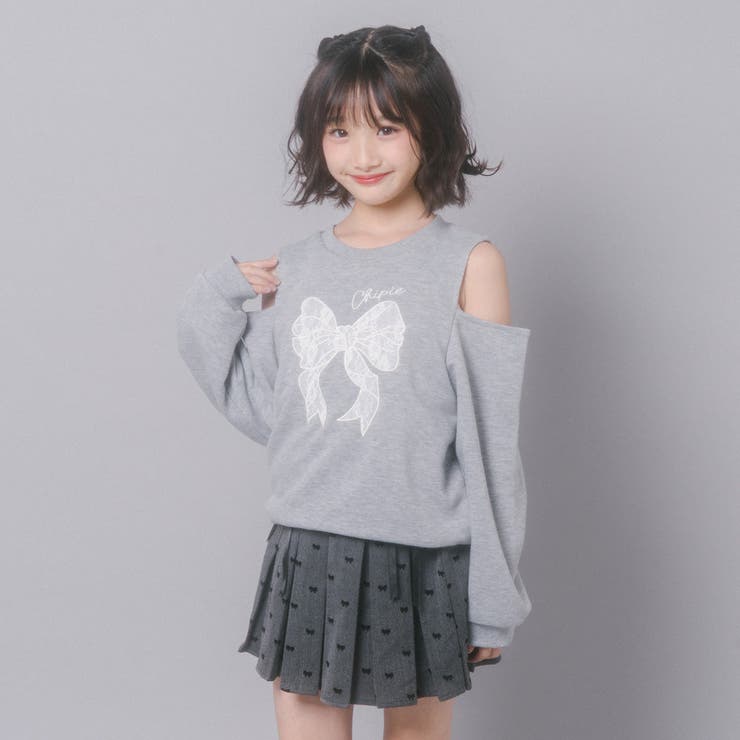 【CHIPIE/シピ】レースリボン刺繍カットショルダートレーナー | URBAN CHERRY | 詳細画像4 