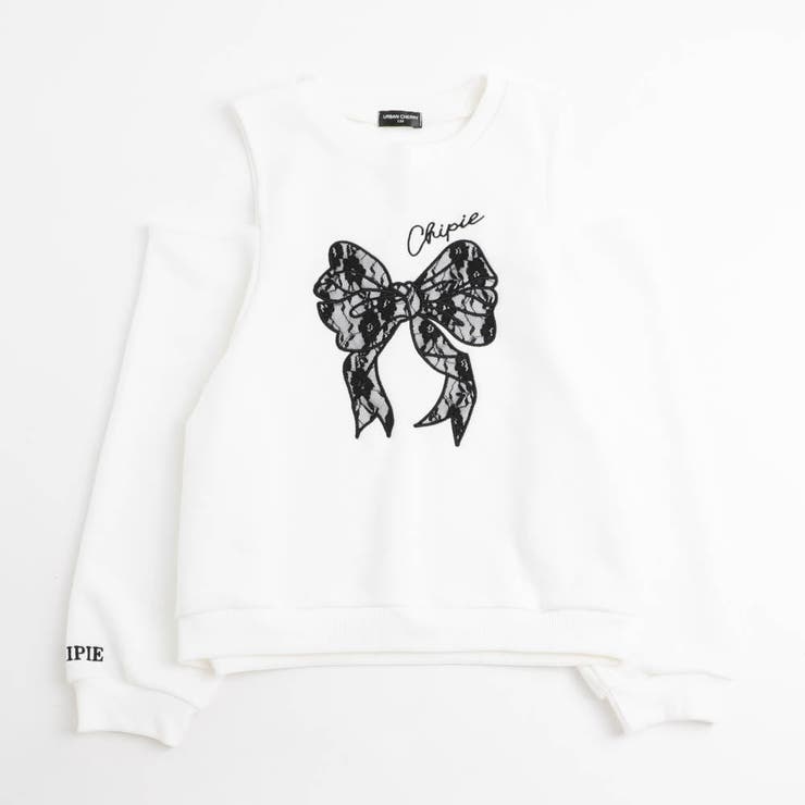 【CHIPIE/シピ】レースリボン刺繍カットショルダートレーナー | URBAN CHERRY | 詳細画像6 