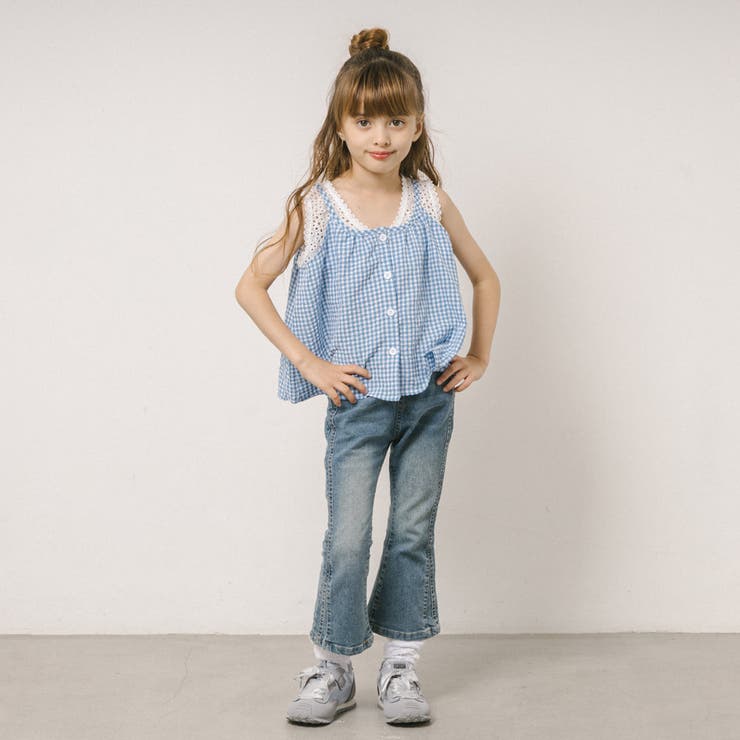 ギンガムチェックフロントリボンノースリーブトップス | URBAN CHERRY | 詳細画像3 