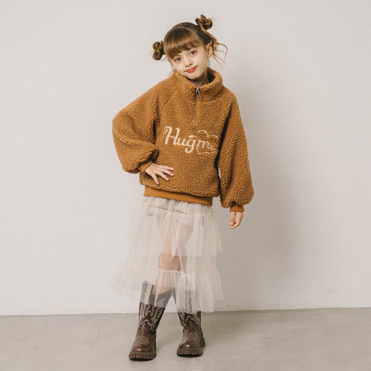 ハートロゴ刺繍スタンドカラーハーフジップトップス | URBAN CHERRY | 詳細画像16 