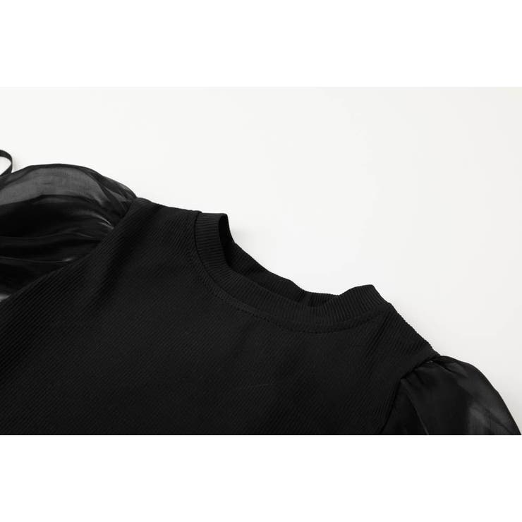 シアーパフスリーブリボンリブトップス | URBAN CHERRY | 詳細画像12 