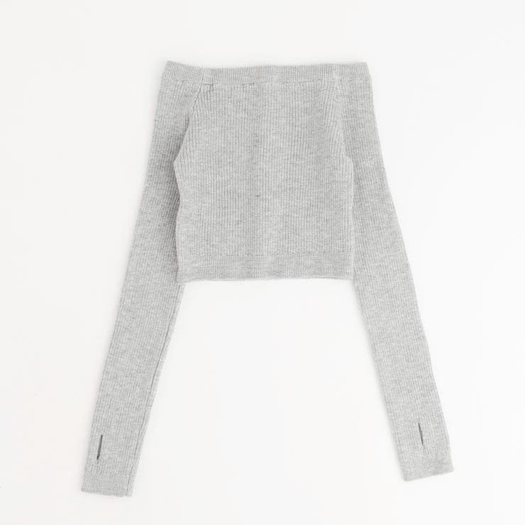 フィンガーホール付きクロップドリブニットトップス | URBAN CHERRY | 詳細画像5 