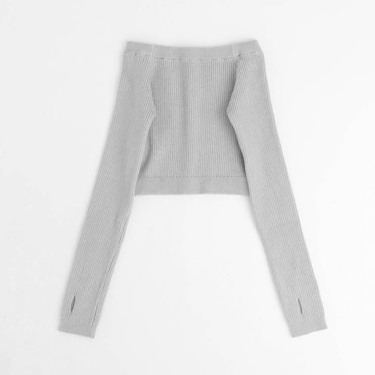 フィンガーホール付きクロップドリブニットトップス | URBAN CHERRY | 詳細画像6 