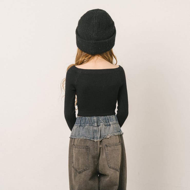 フィンガーホール付きクロップドリブニットトップス | URBAN CHERRY | 詳細画像8 