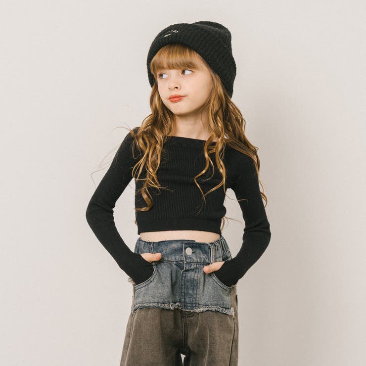 フィンガーホール付きクロップドリブニットトップス | URBAN CHERRY | 詳細画像9 