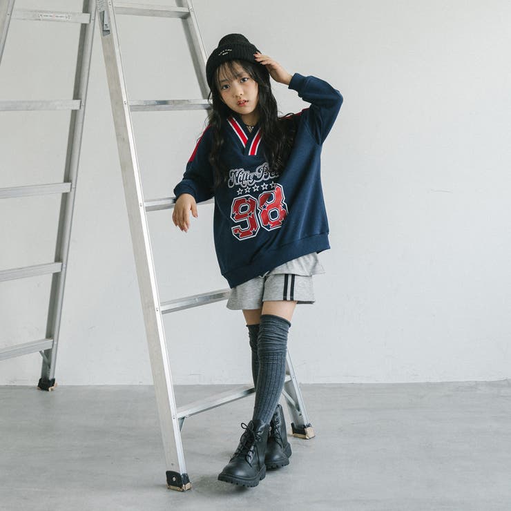 【U.TRACK/ユードットトラック】オーバーサイズVネックロゴトップス | URBAN CHERRY | 詳細画像12 