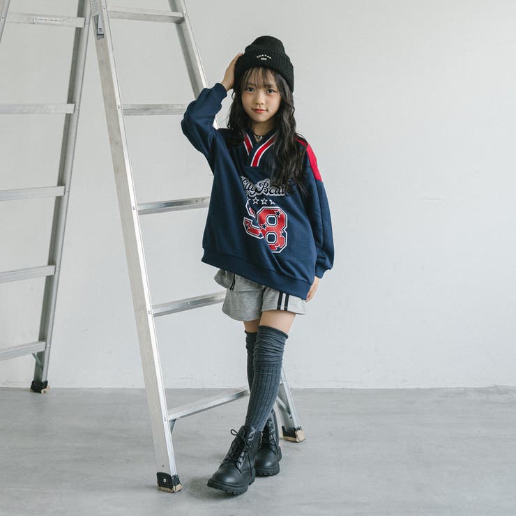 【U.TRACK/ユードットトラック】オーバーサイズVネックロゴトップス | URBAN CHERRY | 詳細画像13 