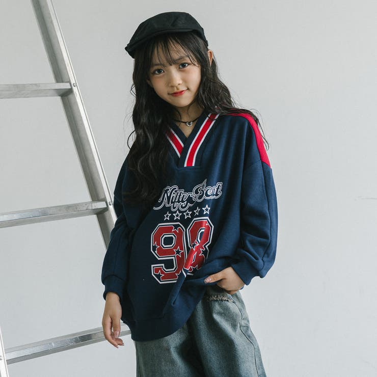 【U.TRACK/ユードットトラック】オーバーサイズVネックロゴトップス | URBAN CHERRY | 詳細画像14 