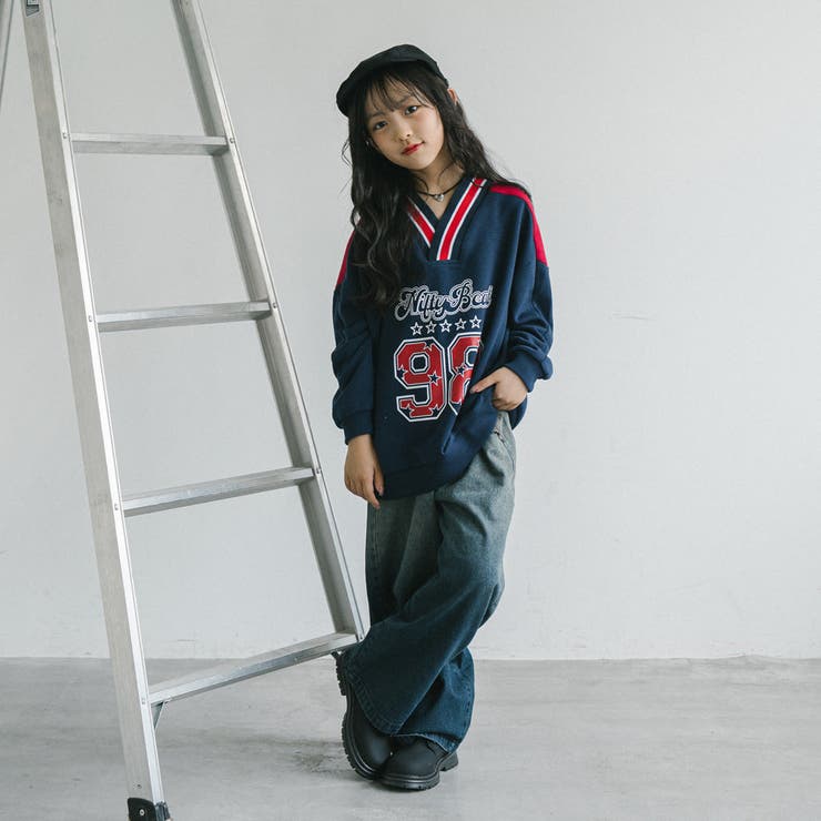 【U.TRACK/ユードットトラック】オーバーサイズVネックロゴトップス | URBAN CHERRY | 詳細画像15 