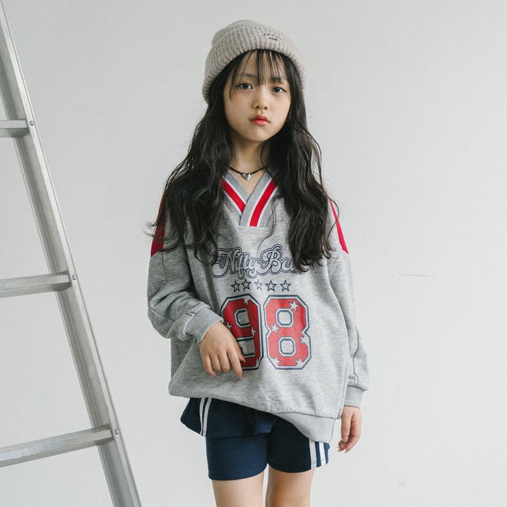 【U.TRACK/ユードットトラック】オーバーサイズVネックロゴトップス | URBAN CHERRY | 詳細画像3 