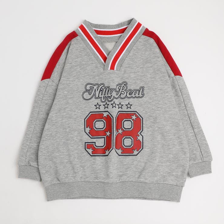 【U.TRACK/ユードットトラック】オーバーサイズVネックロゴトップス | URBAN CHERRY | 詳細画像4 